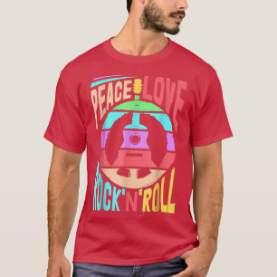 T-shirt Peace Love RockNRoll Funny Jazz Music Guitare