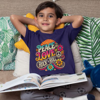 Peace Love RocknRoll Retro les années 70 Vintage P