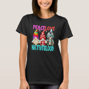 T-shirt Peace Love sang autochtone pour les femmes Indienn