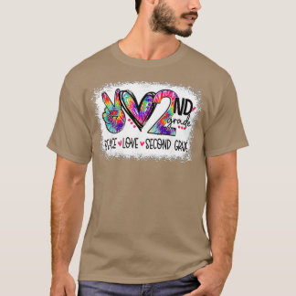 T-shirt Peace Love Second Grade Tie Dye Student Teacher Bl