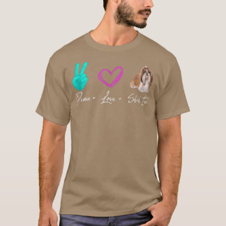 T-shirt Peace Love Shih Tzu Funny Chien Propriétaire