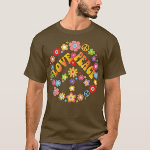 T-shirt PEACE LOVE Shirt 60s les années 70 Tie Dye Hippie 