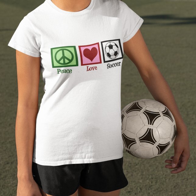 T-shirt Peace Love Soccer femmes (Créateur téléchargé)