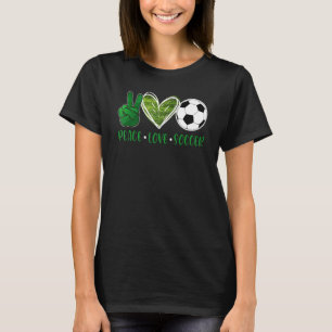 T-shirt Peace Love Soccer mignonne Design pour les femmes