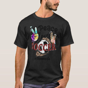 T-shirt Peace Love Soccer Nonna Life Maman Grand-mère Leop