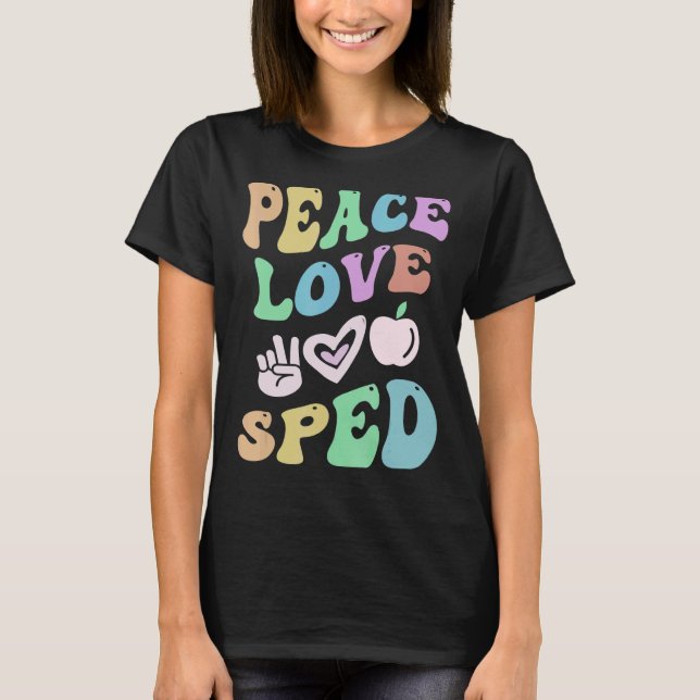 T-shirt PEACE LOVE SPEED Retro Éducation Spéciale Super Sc (Devant)