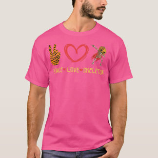 T-shirt Peace Love Squelette