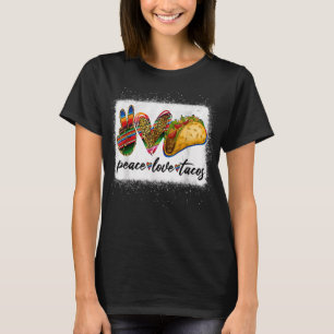 T-shirt Peace Love Tacos Cute Taco Mardi Cuisine Mexicaine