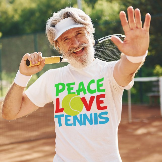 T-shirt Peace Love Tennis Ball Cute Joueur de l'équipe (Créateur téléchargé)