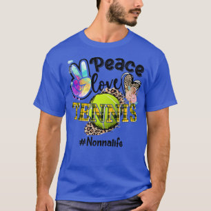 T-shirt Peace Love Tennis Nonna Life Maman Grand-mère Leop