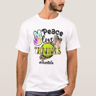 T-shirt Peace Love Tennis Tennis Tante Life Maman Grand-mè