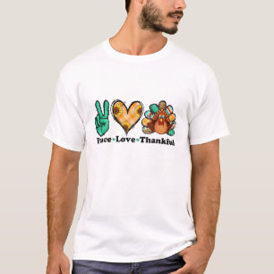 T-shirt Peace Love Thanksgiving automne Turquie Leo