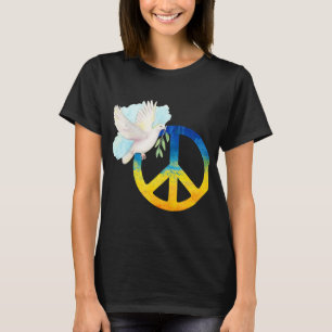 T-shirt Peace Love Ukraine Dove Ukraine Flag Support Ukrai
