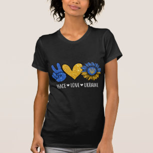 T-shirt Peace Love Ukraine drapeau ukrainien Paix en Ukrai