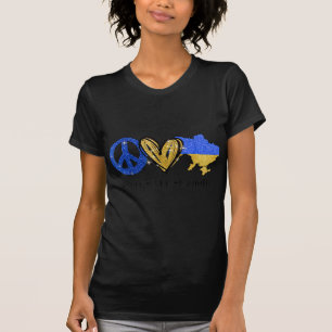 T-shirt Peace Love Ukraine Pavillon Ukrainien Je Me Trouve