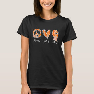 T-shirt Peace Love Unity Day Orange Tie Dye End Bulbing T