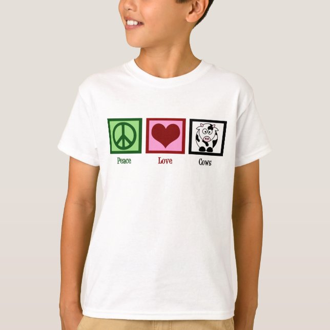 T-shirt Peace Love Vaches Enfants (Devant)