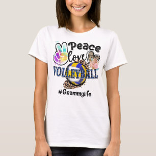 T-shirt Peace Love Volleyball Grammy Life Maman Grand-mère