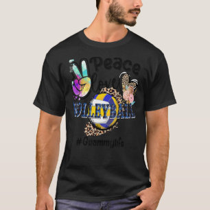 T-shirt Peace Love Volleyball Grand-mère Vie Maman Grand-m