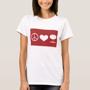 T-shirt Peace Love Wine