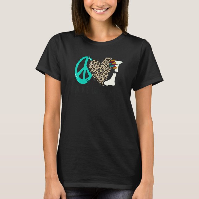 T-shirt Peace Love X ray Radiology Technician Radiologist  (Devant)