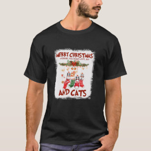T-shirt Peace Loy Joy Et Chats En Chat De Noël Sock