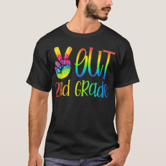 T-shirt Peace Out 2nd Grade Tee Dye Graduation Classe De 2