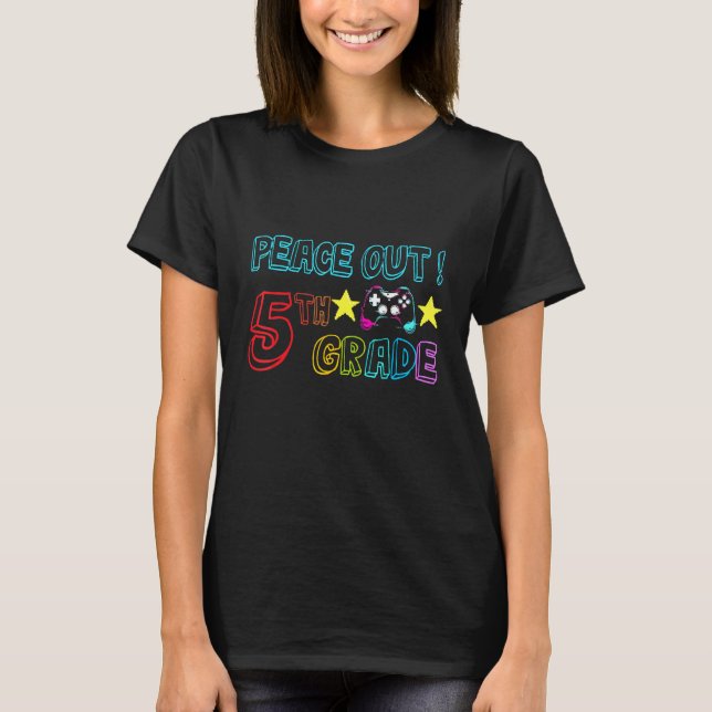 T-shirt Peace Out 5e année Dernière journée de l'école (Devant)