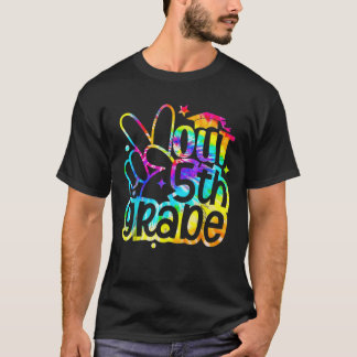 T-shirt Peace Out 5e année Tie Dye Graduation Dernier jour