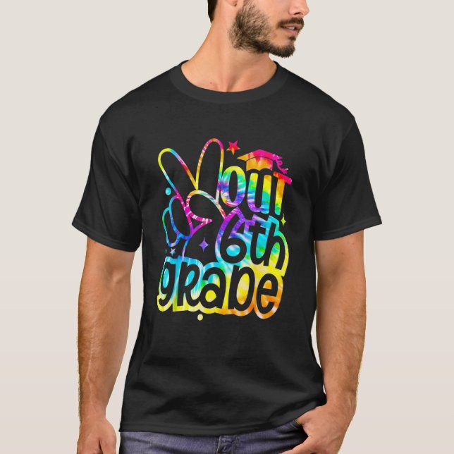 T-shirt Peace Out 6e année d'études Dernier jour de l'écol (Devant)