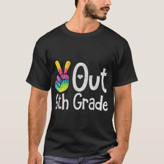 T-shirt Peace Out 6e classe de graduation de teinture de t