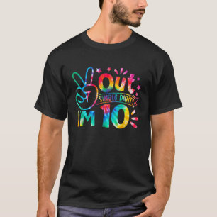 T-shirt Peace Out Chiffres Im 10 Ans Tie Dye Bi