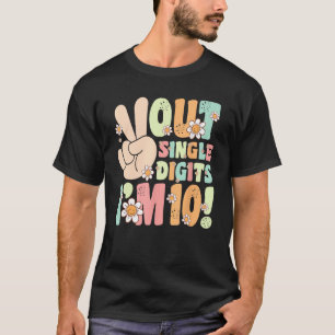 T-shirt Peace Out Chiffres simples I m 10 Anniversaire Fêt