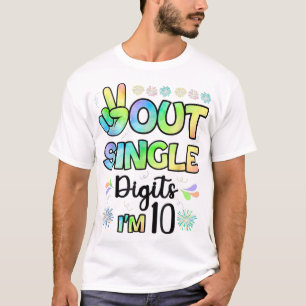 T-shirt Peace Out Chiffres simples Je suis 10 enfants