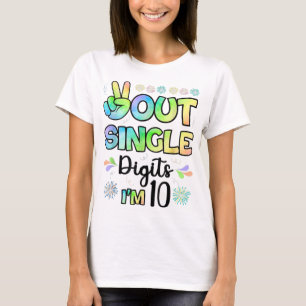 T-shirt Peace Out Chiffres simples Je suis 10 enfants