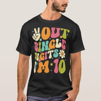 T-shirt Peace Out Chiffres simples Retro Super 10e anniver