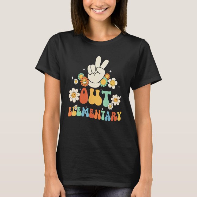 T-shirt Peace Out Elementary Graduation Graduated Kids Tea (Devant)