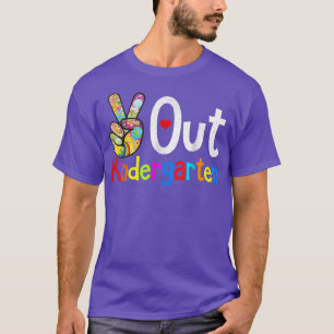 T-shirt Peace Out Kindergarten Chemise Dernier Jour De L'É