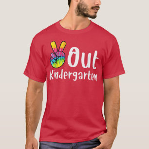 T-shirt Peace Out Kindergarten Tie Dye Graduation Classe D