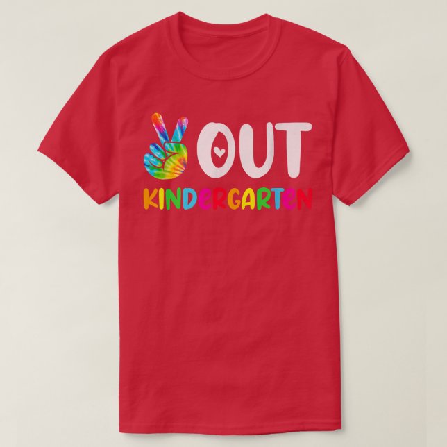 T-shirt Peace Out Maternelle Grade Tie Dye Graduation Sc (Design devant)