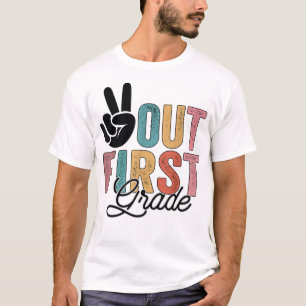 T-shirt Peace Out Première Année Dernière Jour De L'École