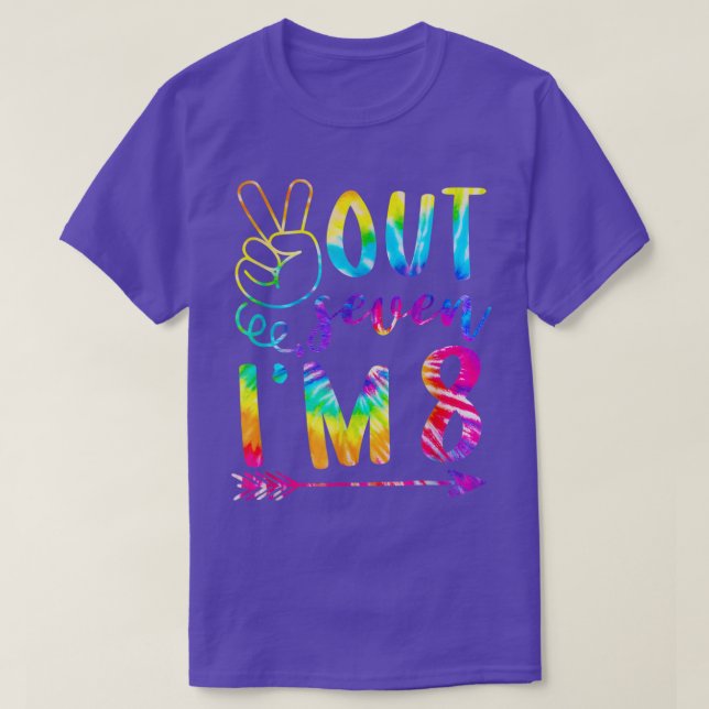 T-shirt Peace Out Sept Im 8 Tie Dye 8e Joyeux anniversaire (Design devant)