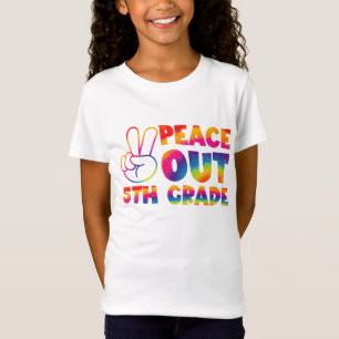 T-Shirt Peace Out Teinture de 5e année Teinture de Dernier