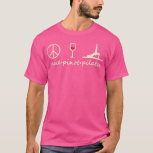 T-shirt Peace Pinot Pilates Adulte et amateur de vin 