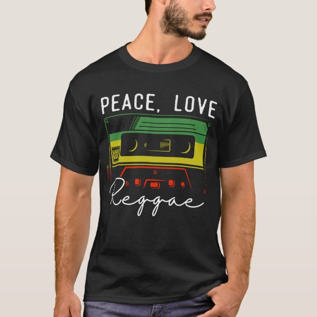 T-shirt Peace Reggae Music Love Rasta Jamaïque (Devant)