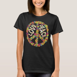T-shirt Peace Sign Love 1960s 1970s Tie Dye Hippie Super