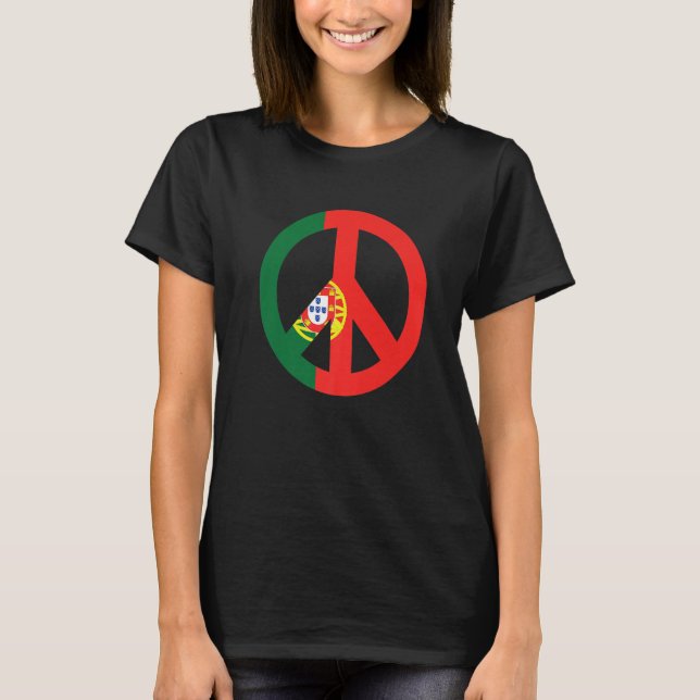 T-shirt Peace Sign Portugal Flag (Devant)
