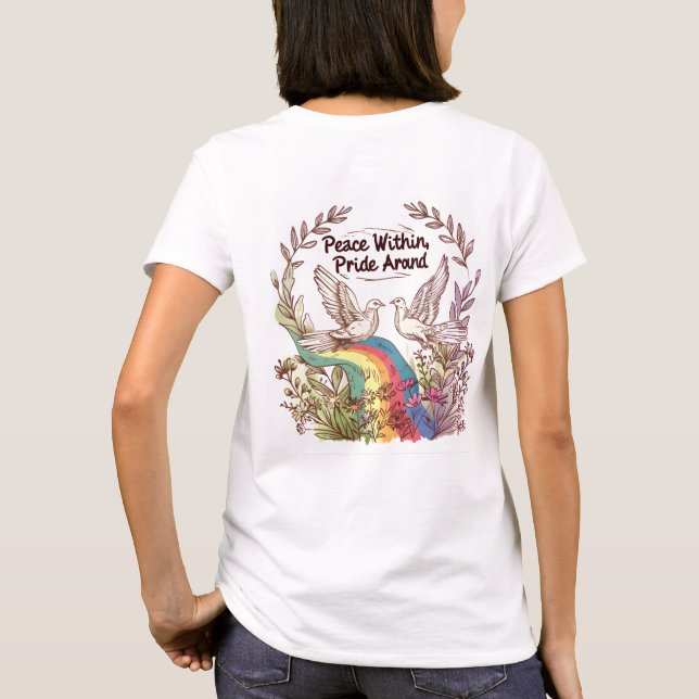 T-shirt Peace Within, Pride Around – LGBTQ Camping Nature (Dos)