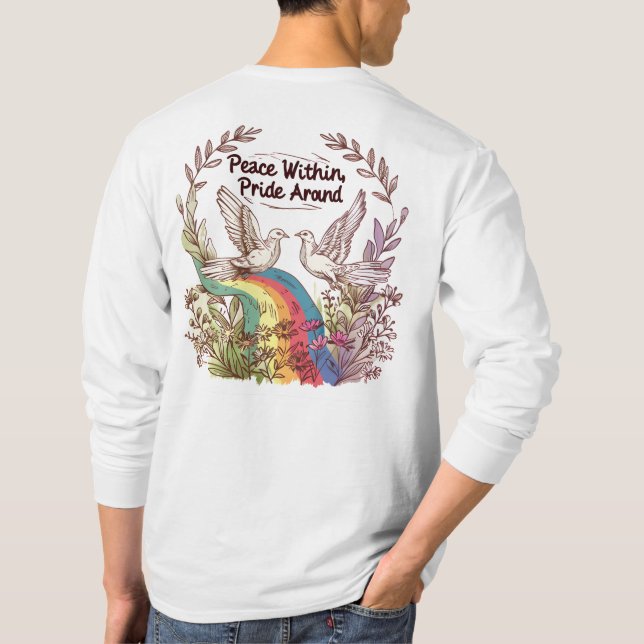 T-shirt Peace Within, Pride Around – LGBTQ Camping Nature (Dos)