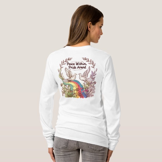 T-shirt Peace Within, Pride Around – LGBTQ Camping Nature (Dos entier)